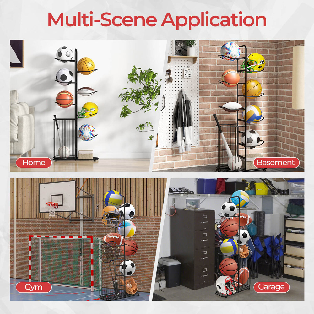Costway 7 Tier Ball Storage Rack Image 4