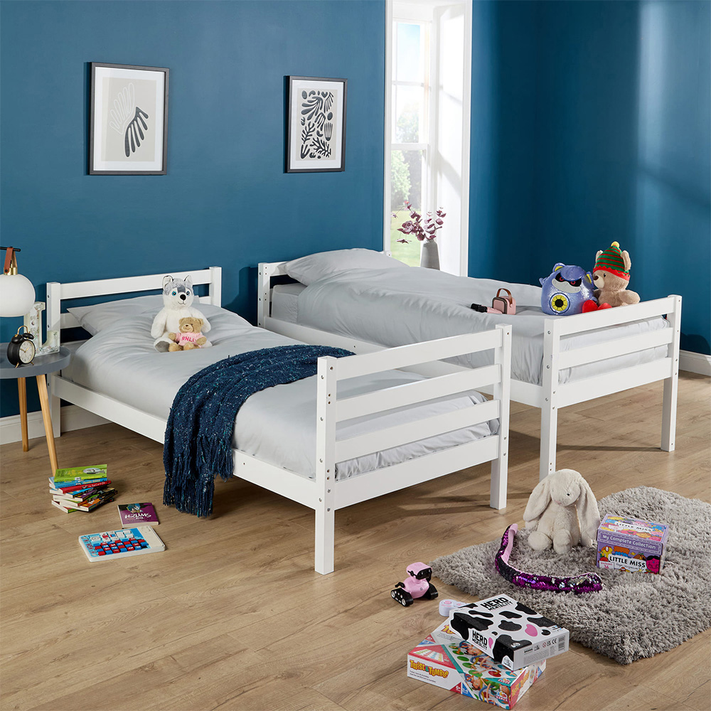 Home Source Hendon Single Grey Childrens Wooden Single Bunk Bed Image 7