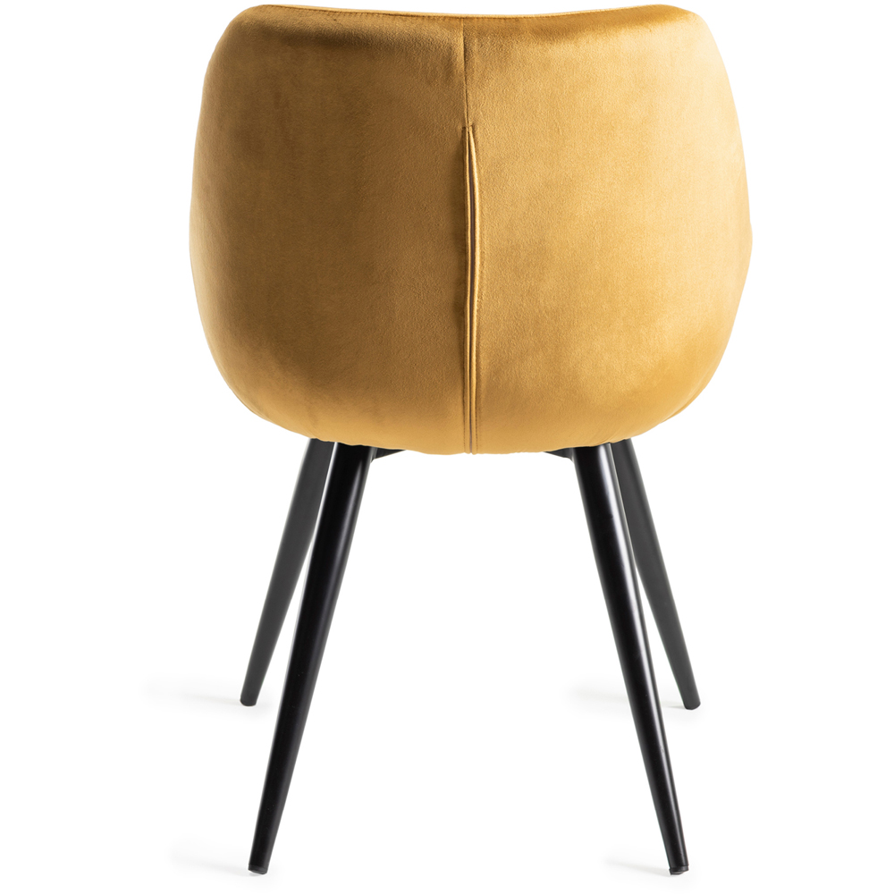 Bentley Designs Dali Set of 2 Mustard Velvet Fabric Upholstered Chair Image 5