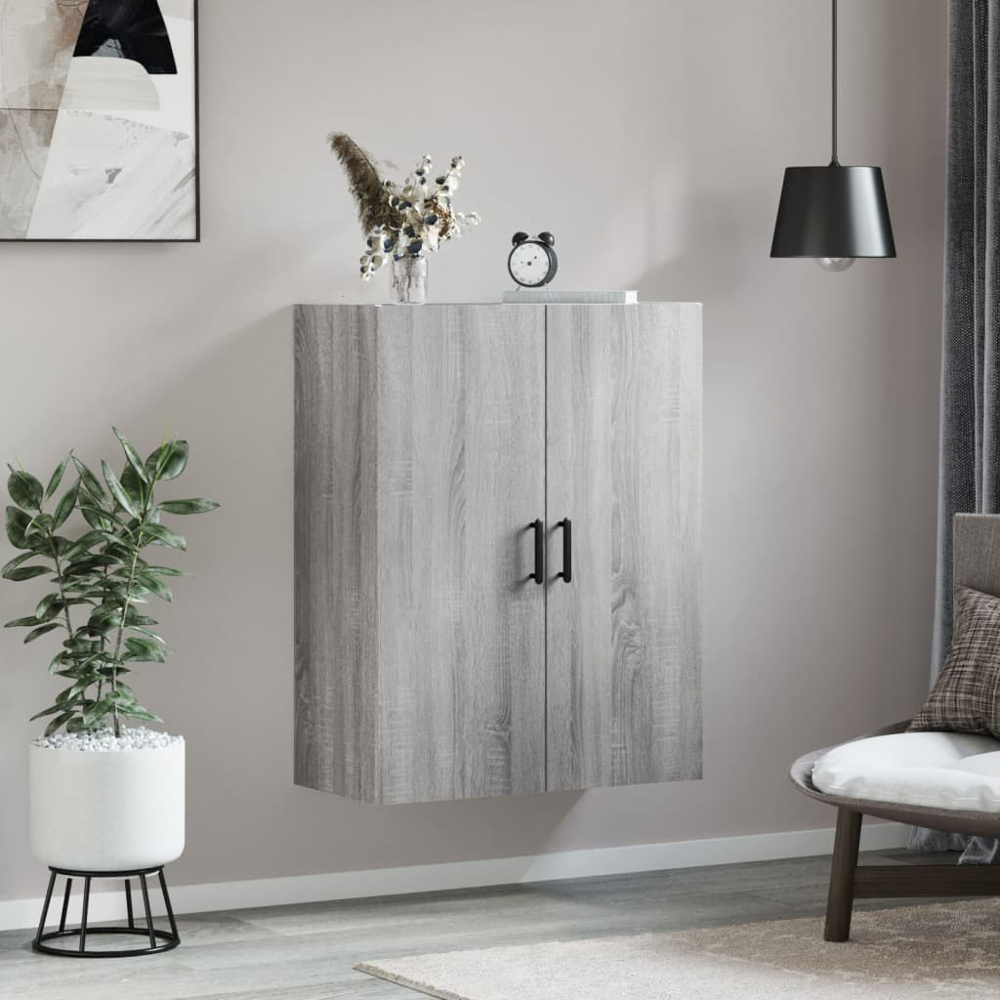 vidaXL 2 Door Grey Sonoma Wall Mounted Cabinet Image 9