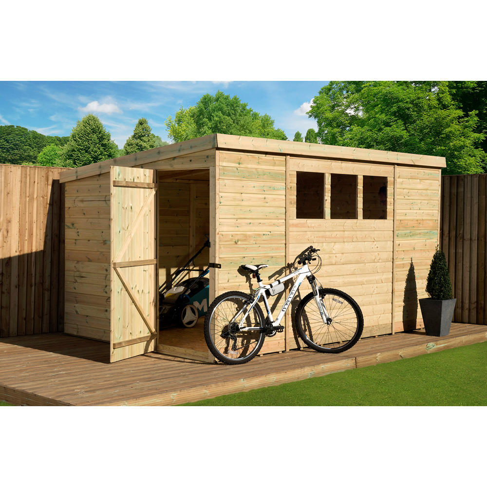 Empire Sheds 2500 12 x 6ft Side Panel Door Tongue and Groove Pent Garden Shed Image 2
