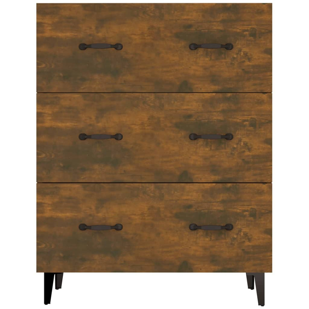 vidaXL 3 Drawer Smoked Oak Sideboard Image 5