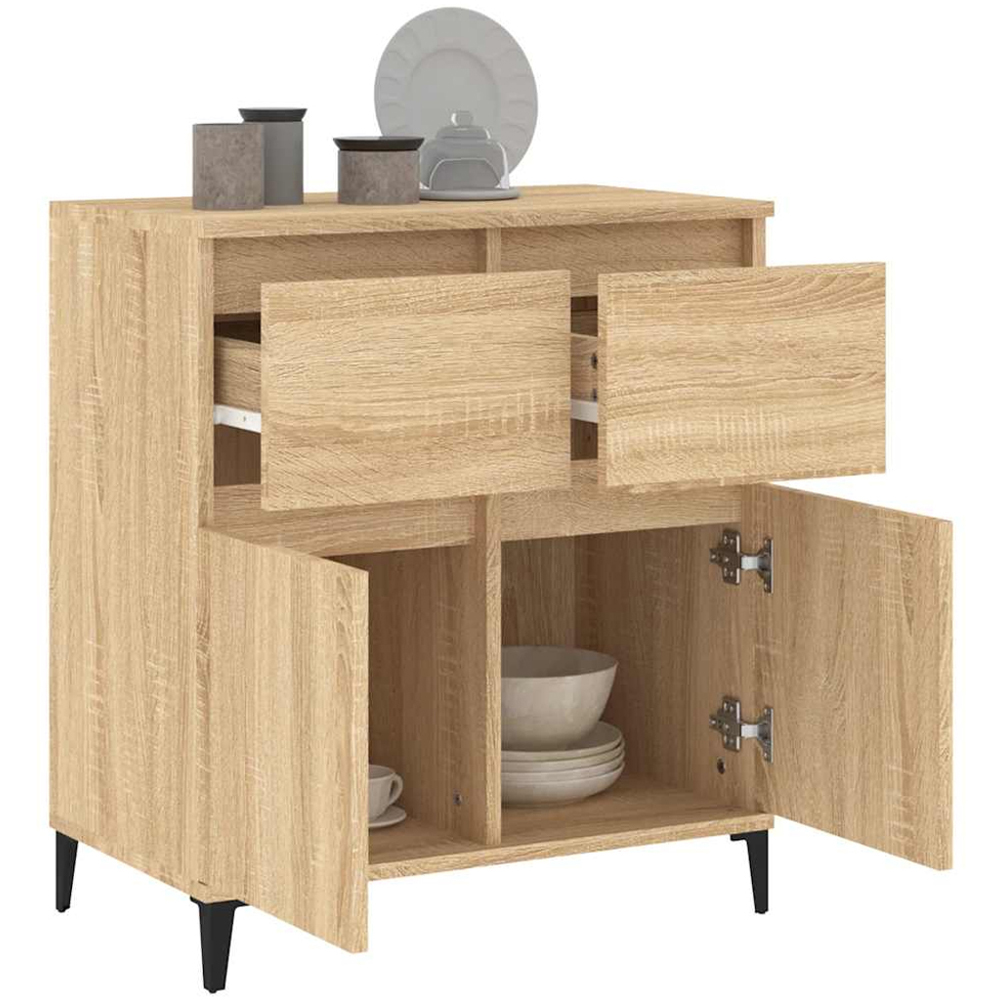 vidaXL 2 Door 2 Drawer Sonoma Oak Sideboard Image 5