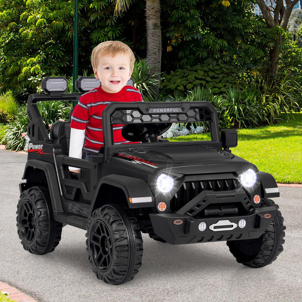 Costway Kids Black Ride On Truck with Remote Control and Wireless Connection 12V Image 2