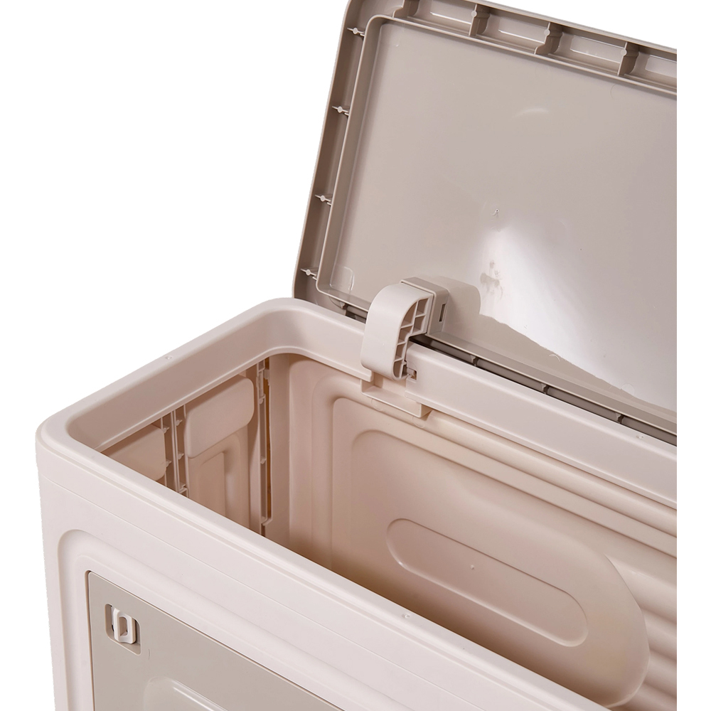 Living and Home 70L Cream Foldable Storage Box with Wheels and Lid Image 5