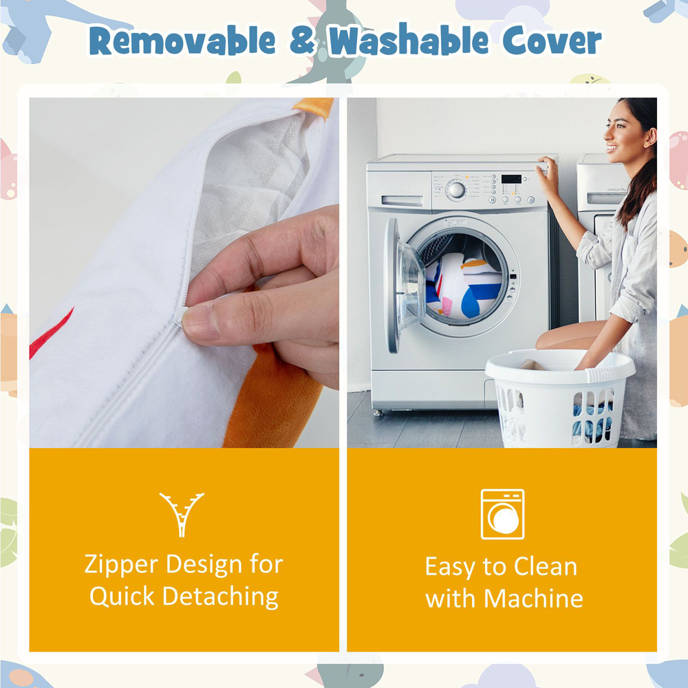 Costway White Kids Armchair with Pillow Image 6