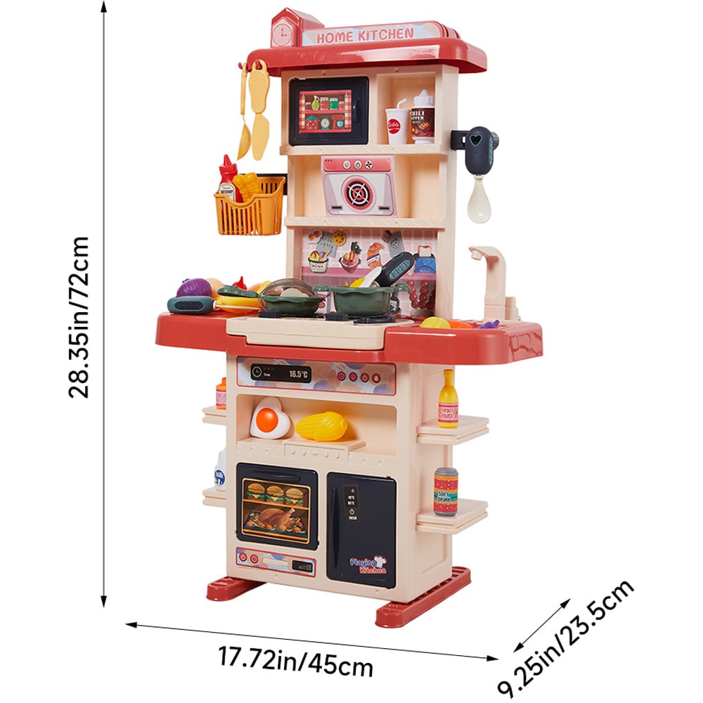 Tommy Toys 43 Piece Kids Red Interactive Kitchen Play Set Image 7