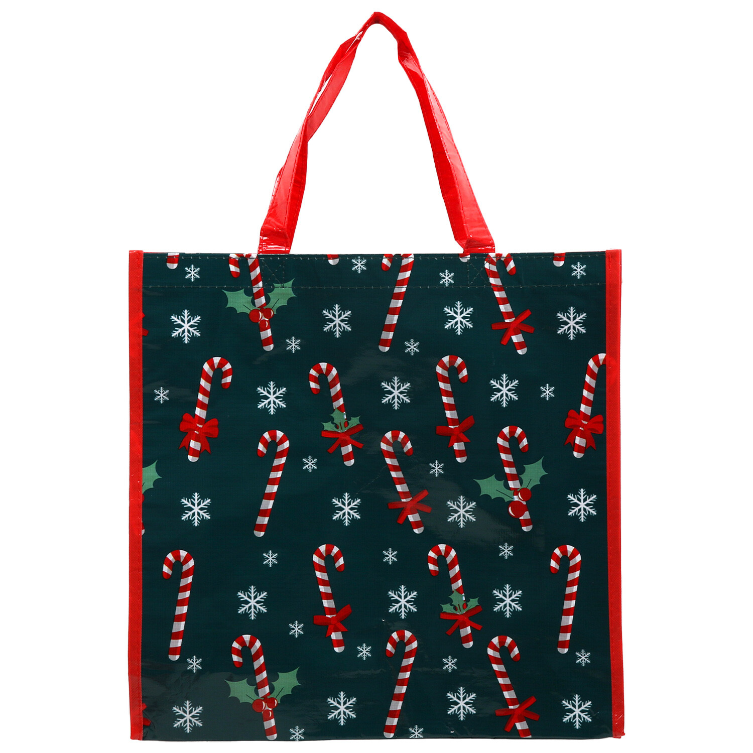Candy Cane Xmas Shopper Bag - Teal Image