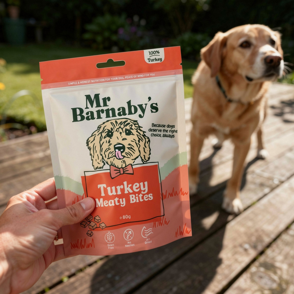 Mr Barnaby's Turkey Meaty Bites Dog Treats 80g 2 Pack Image 2