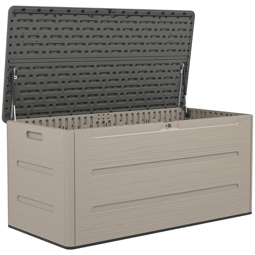 Garden Gear Elite Series 700L Warm Grey Storage Chest with Bevelled-Edge Lid Image 1