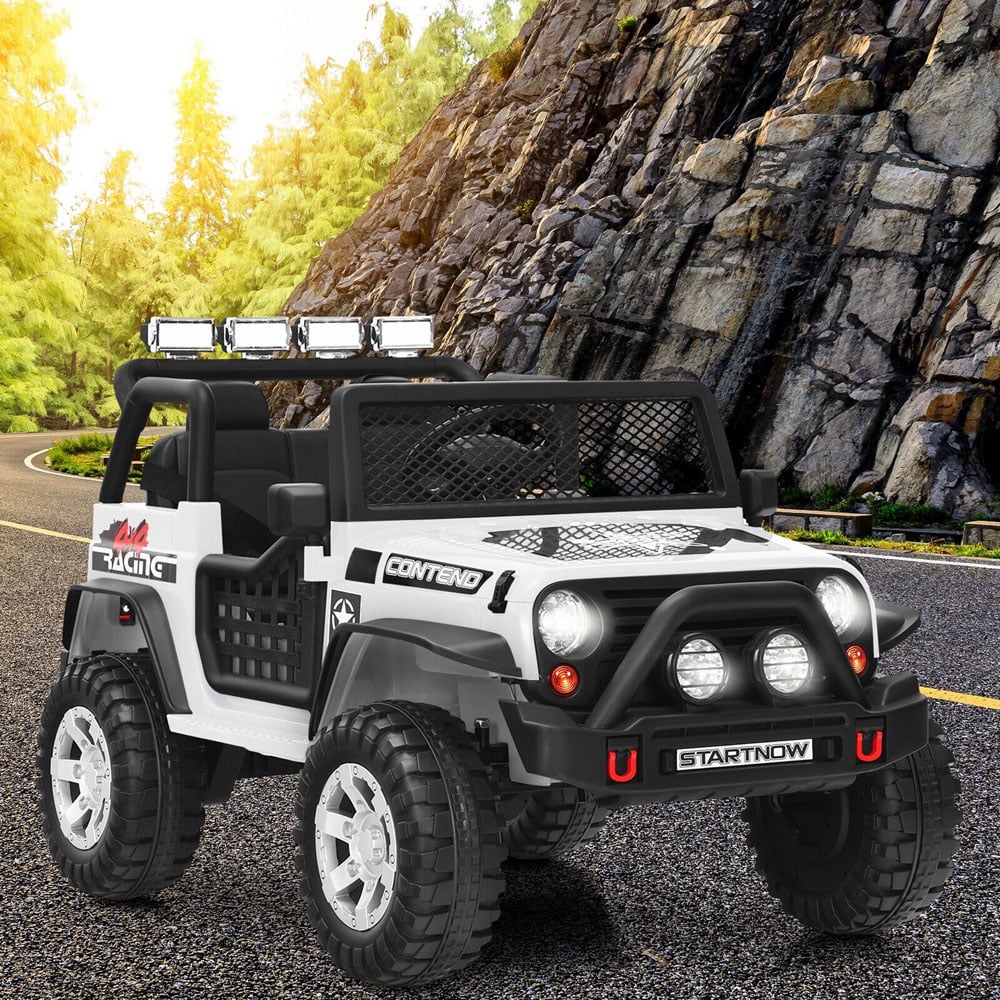 Costway White 2 Seater Kids Ride on Truck with Remote Control Image 2