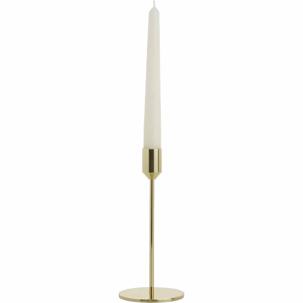 Small Gold Taper Candle Holder Image 2