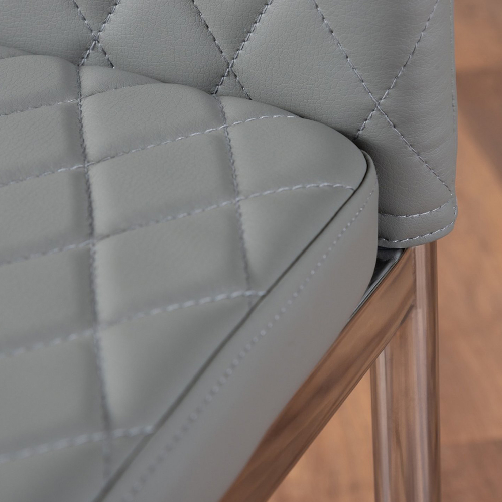 Furniturebox Molini Valera 6 Seater Dining Set White Gloss Grey and Chrome Image 7