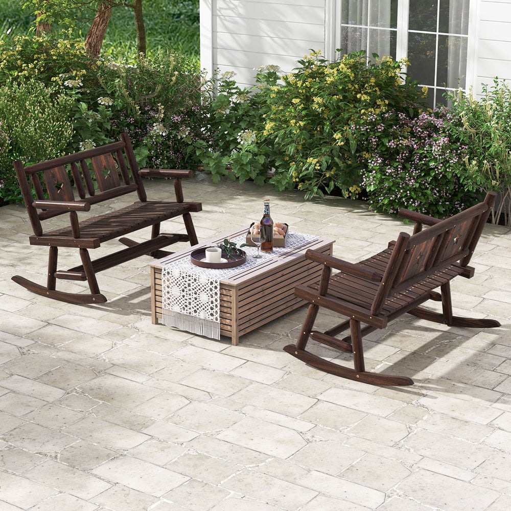 Costway 2 Seater Patio Rocking Bench Image 4