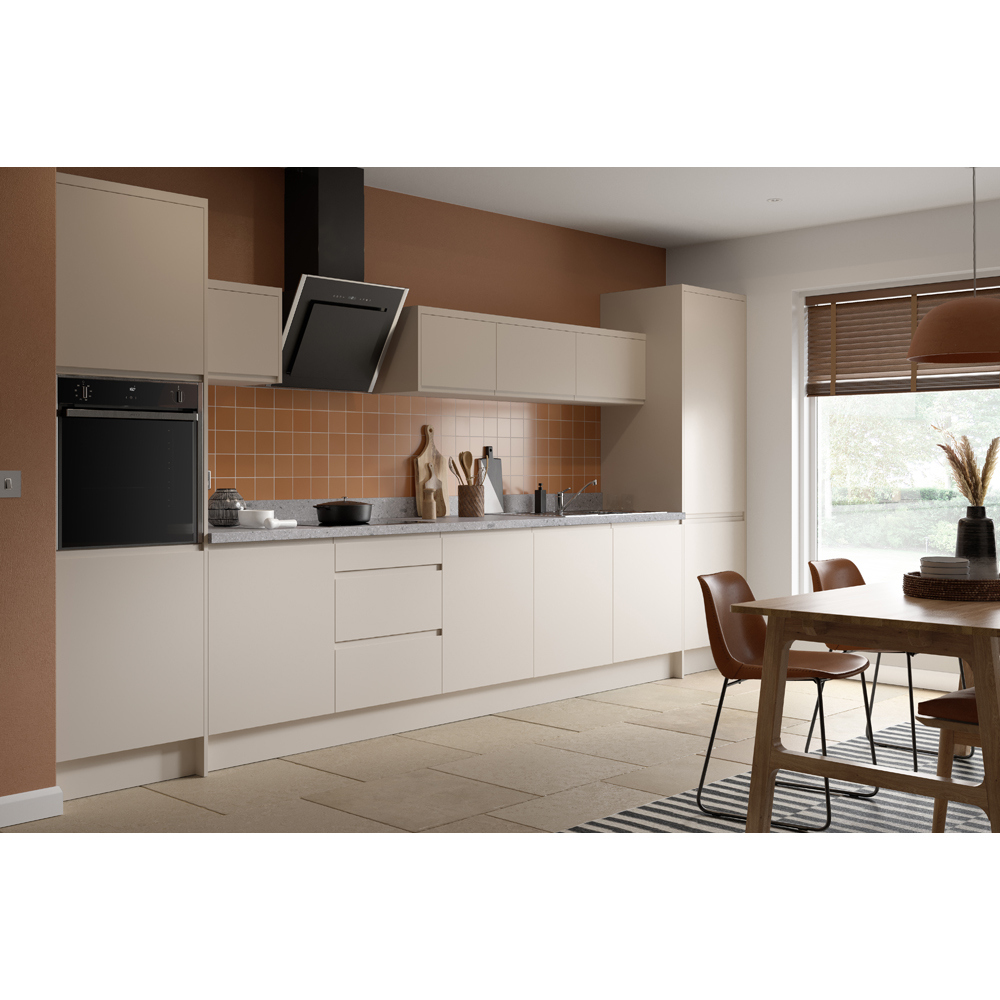 Kitchen Kit J-Pull Matt Cashmere 3 Drawer Base Kitchen Cabinet Flatpack 800mm Image 2