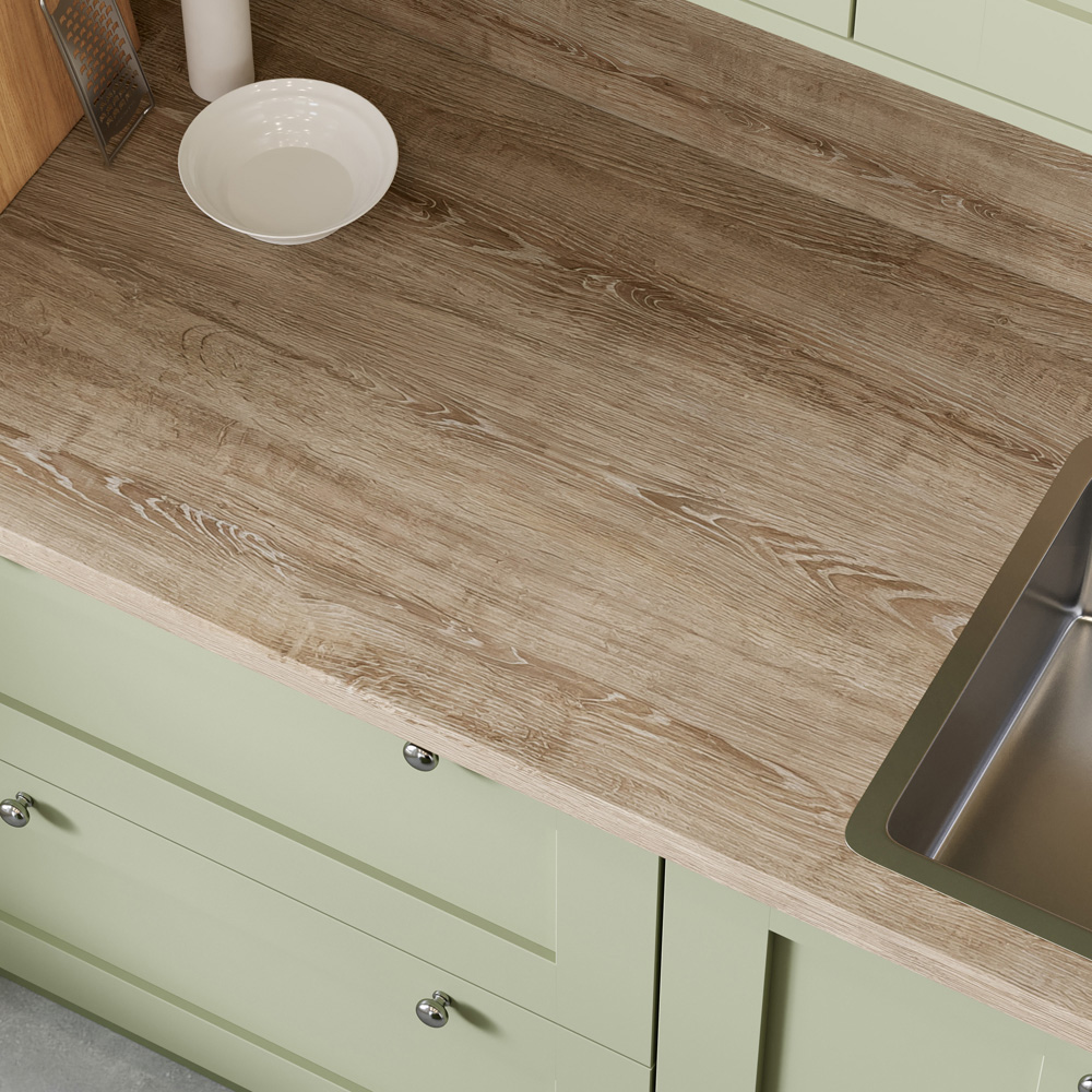 Options Plus Mondego Oak Post-Formed Laminate Kitchen Breakfast Bar 4100 x 900 x 38mm Image 4