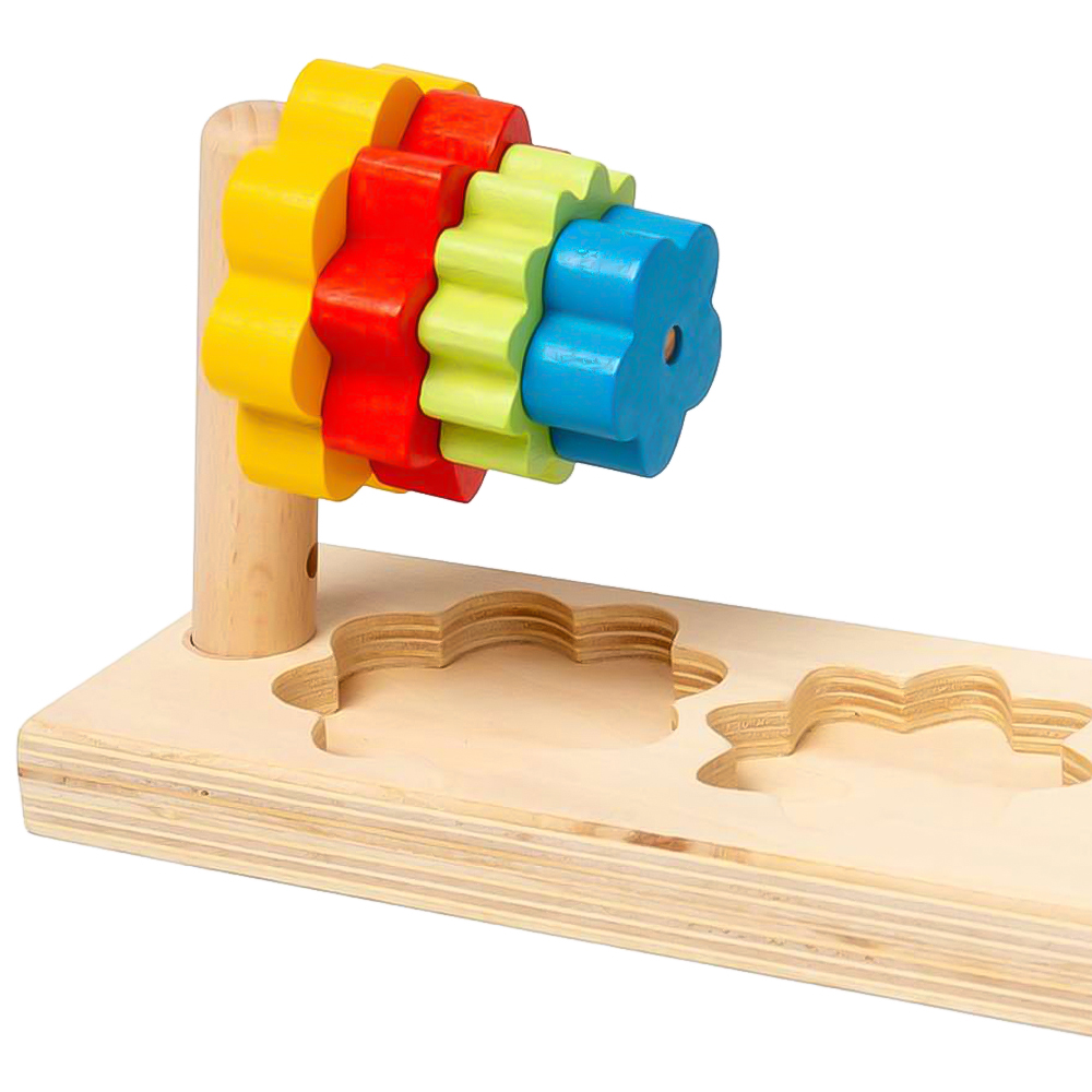 Bigjigs Toys Kids Wooden Flower Shape Sorting and Stacking Toy Image 8