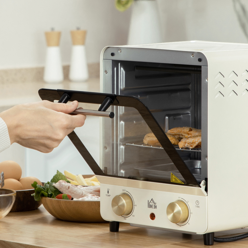 HOMCOM 800-153V70CW Cream 15L Mini Toaster Oven Image 4