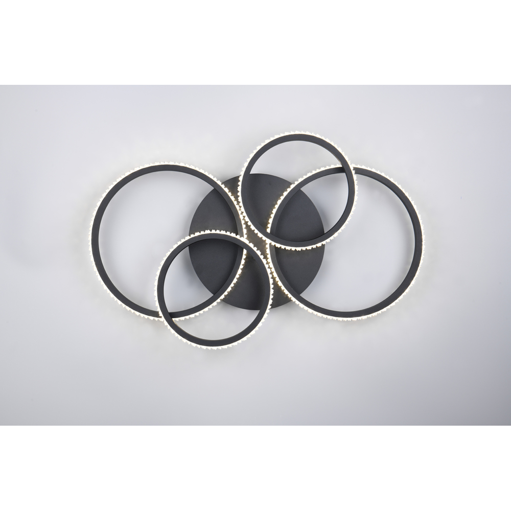 TRIO Cires Matt Black Circles LED Ceiling Light Image 7