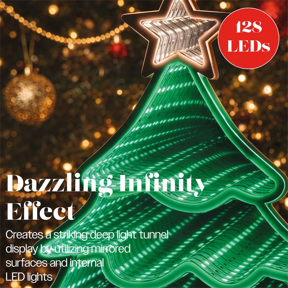 Xmas Haus Multicolour LED Tree Infinity Light Christmas Decoration 25cm Image 4
