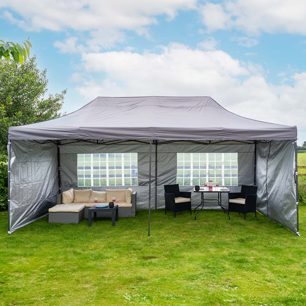 Jack Stonehouse 6 x 3m Dark Grey Pop Up Gazebo Image 1