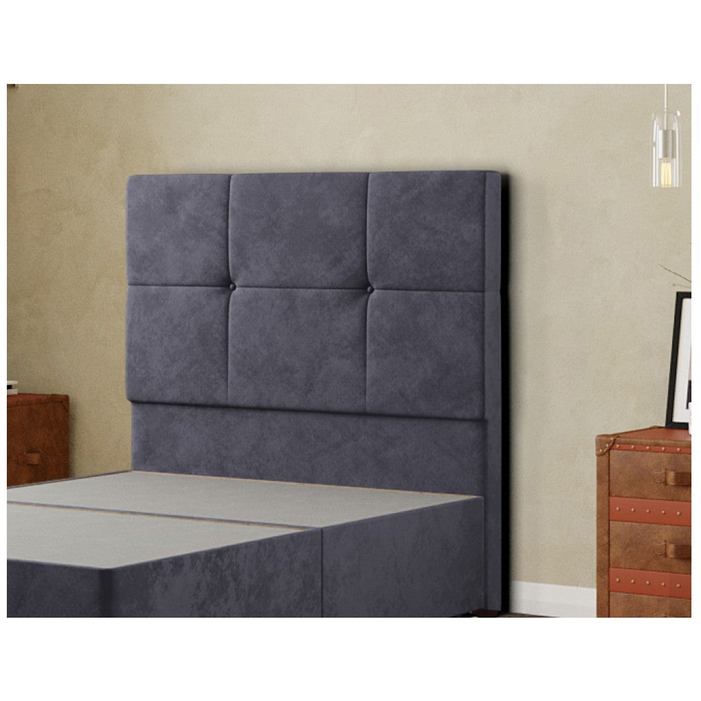 Eleganza Jacob Small Double Steel Plush Floor Standing Headboard Image 3