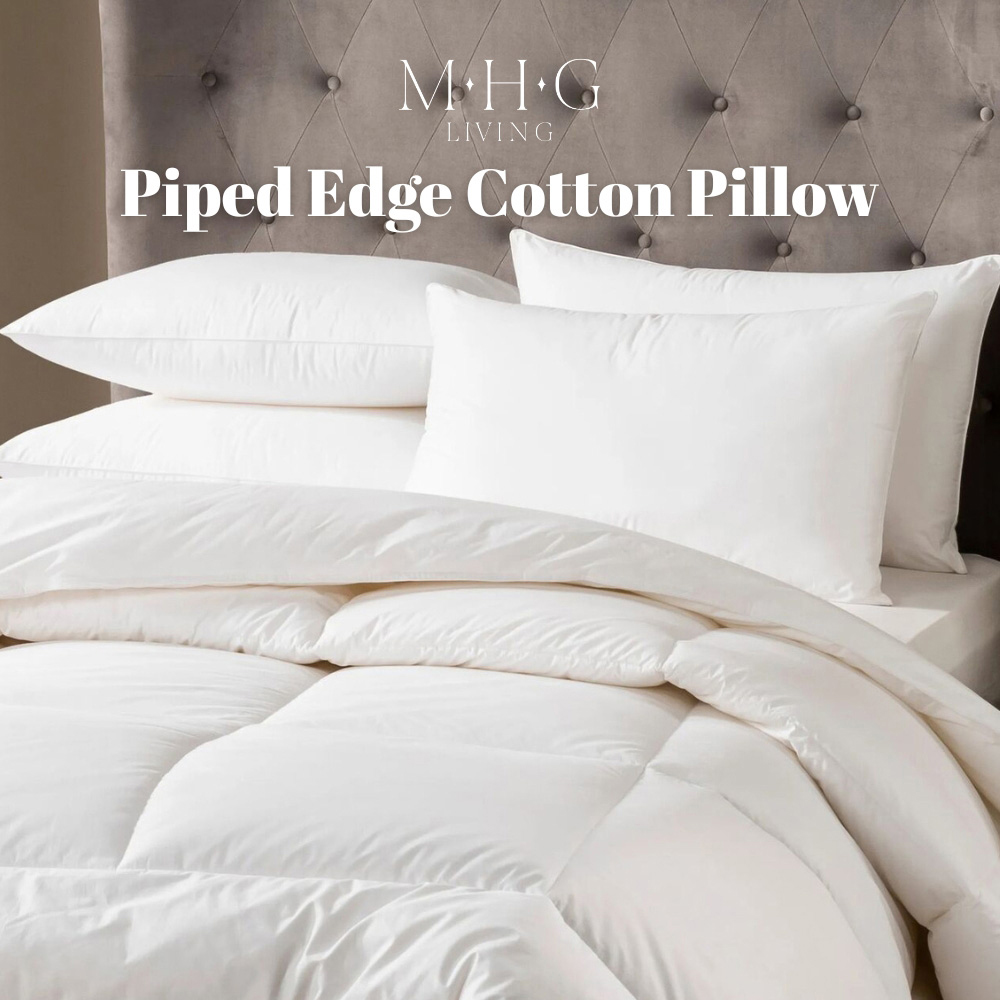 MHG Living Piped Edge Cotton Pillow 2 Pack Image 2
