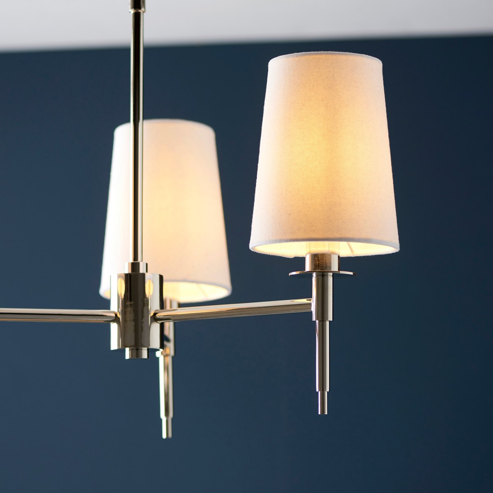 Merano Florence Multi Arm White and Nickle 3 Light Pendant Ceiling Lamp Image 3