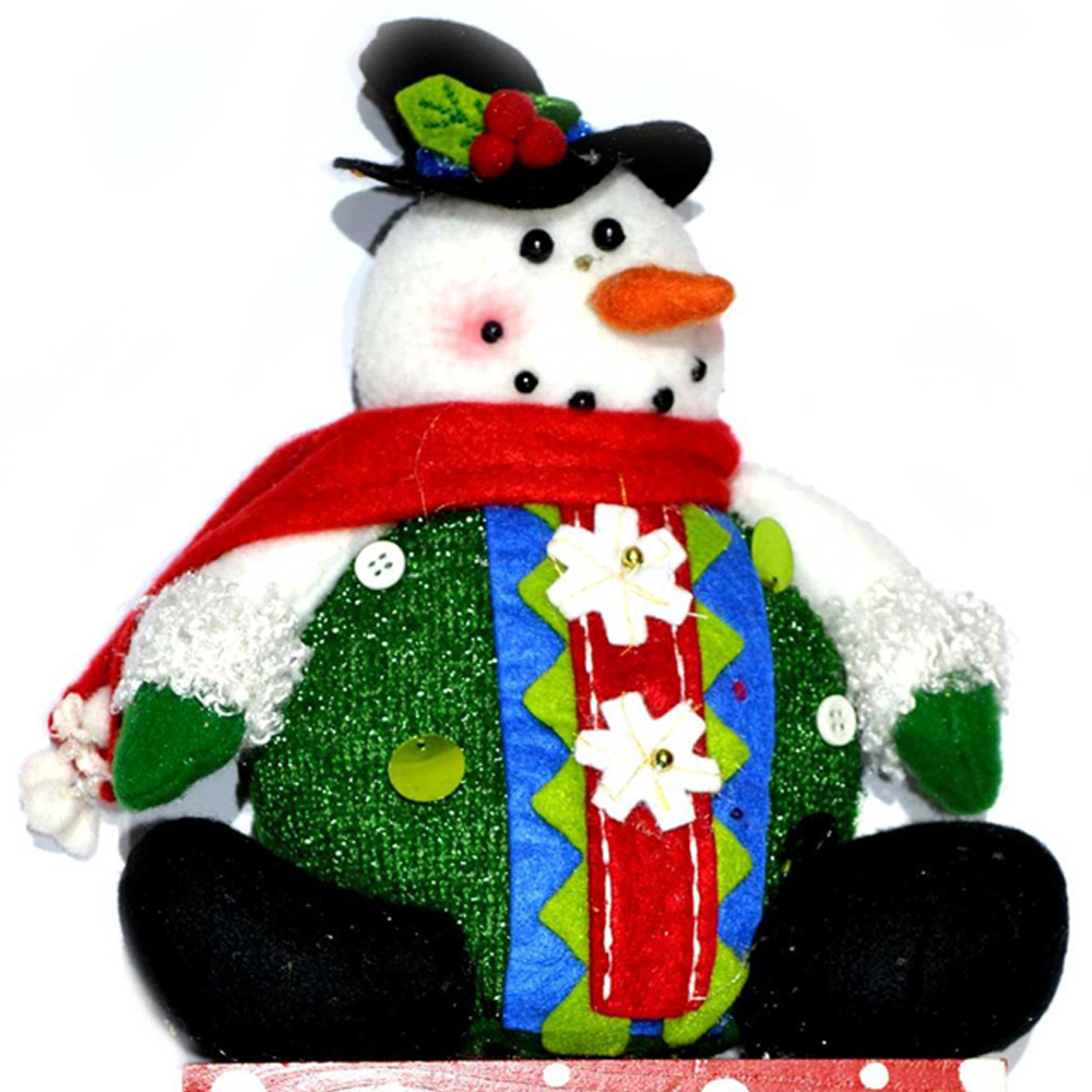 Shatchi Wooden Block Snowman Theme Calendar Christmas Decoration Image 2