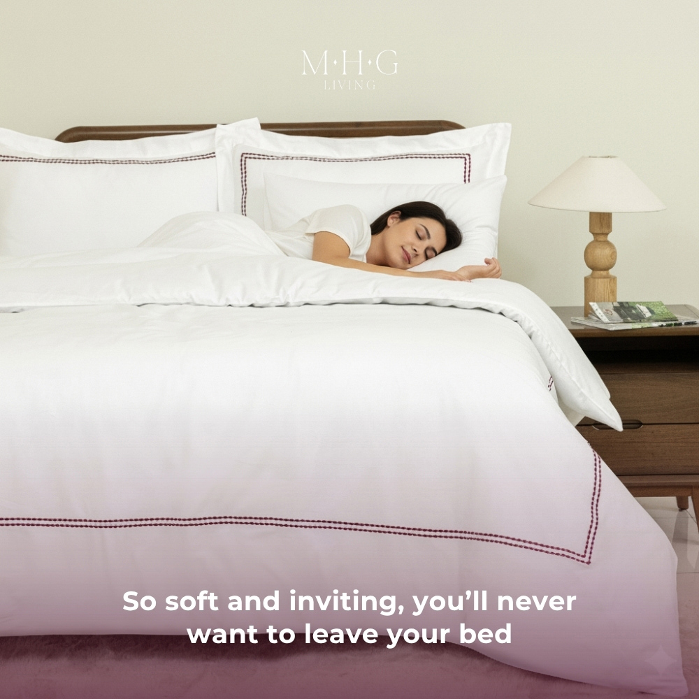 MHG Living Double Kensington Burgundy 200 Thread Count Duvet Cover Set Image 4