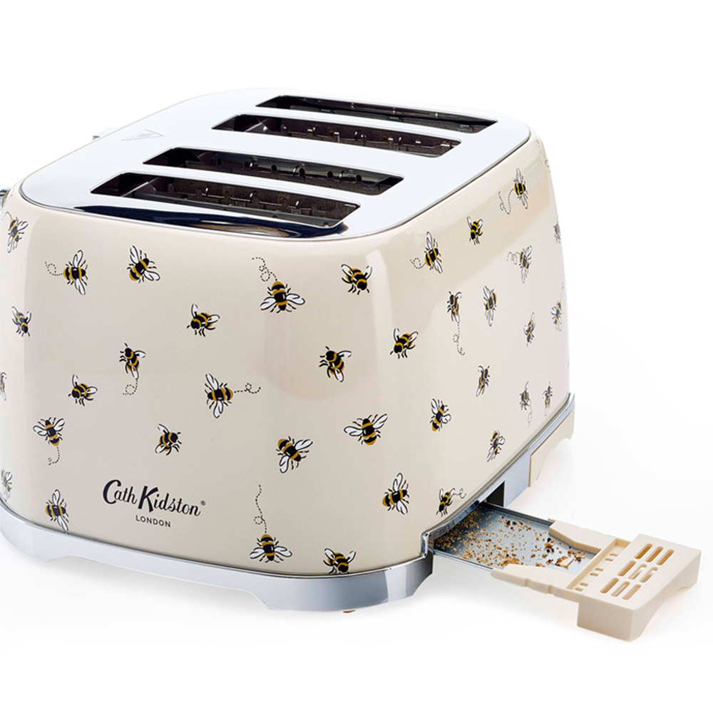 Cath Kidston VQTA572CKBBUK Cream Bees 4 Slice Toaster | Wilko