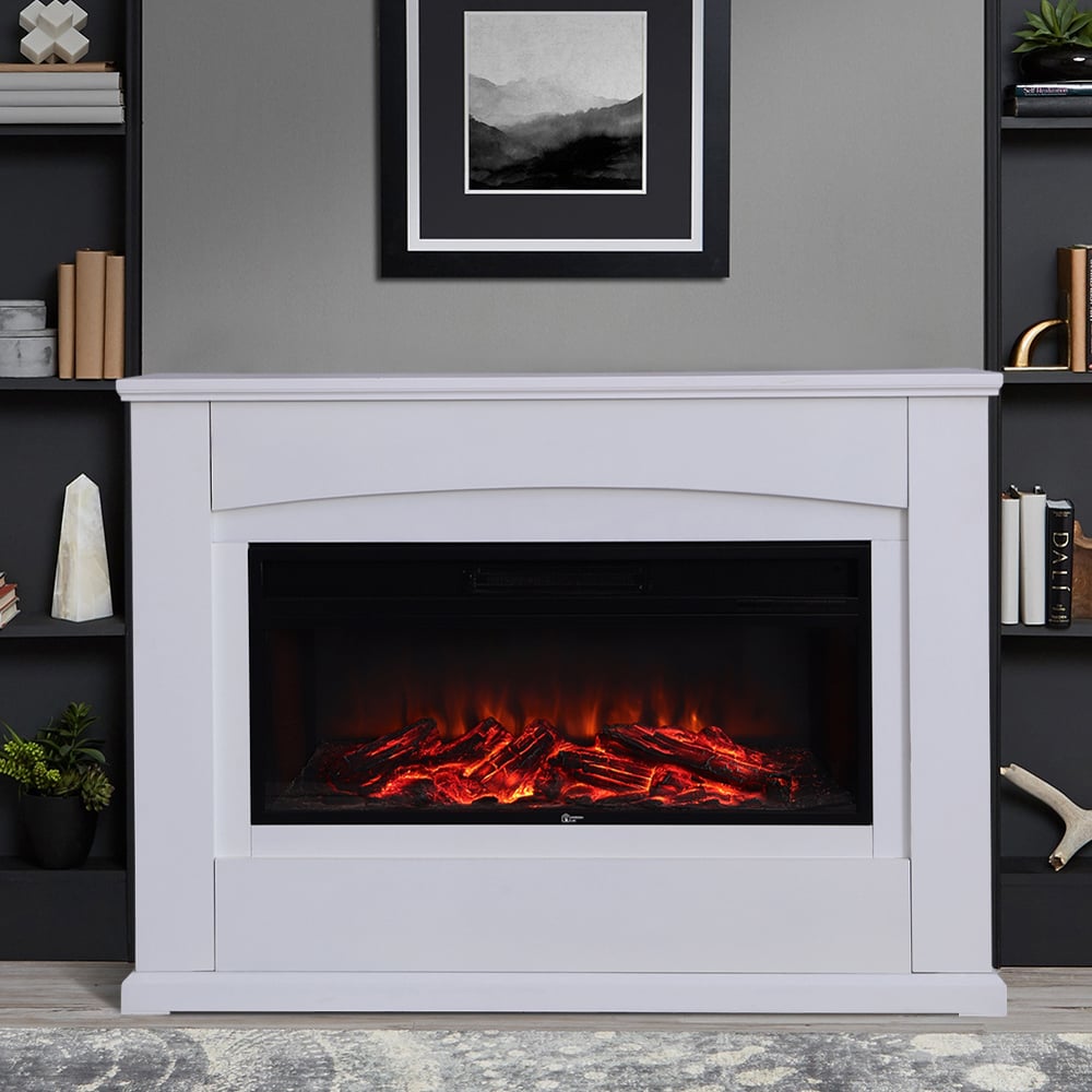 Living and Home White Electric Fireplace Image 6