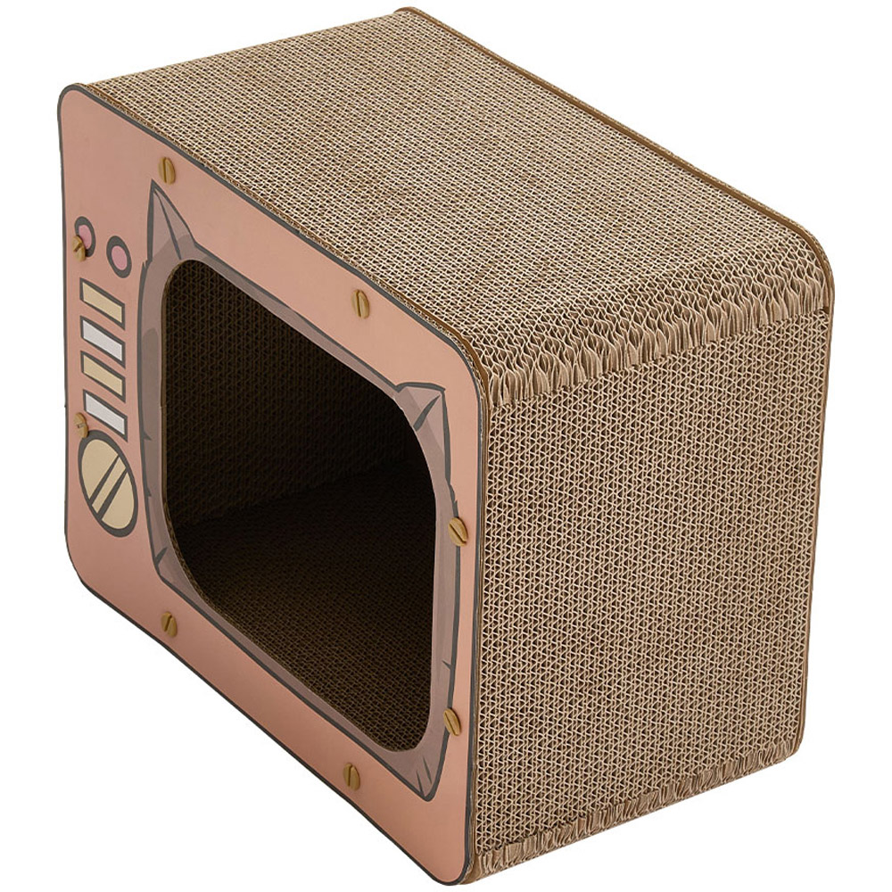 H&O Direct Orange Creative TV Cartoon Cat Scratcher House Image 2
