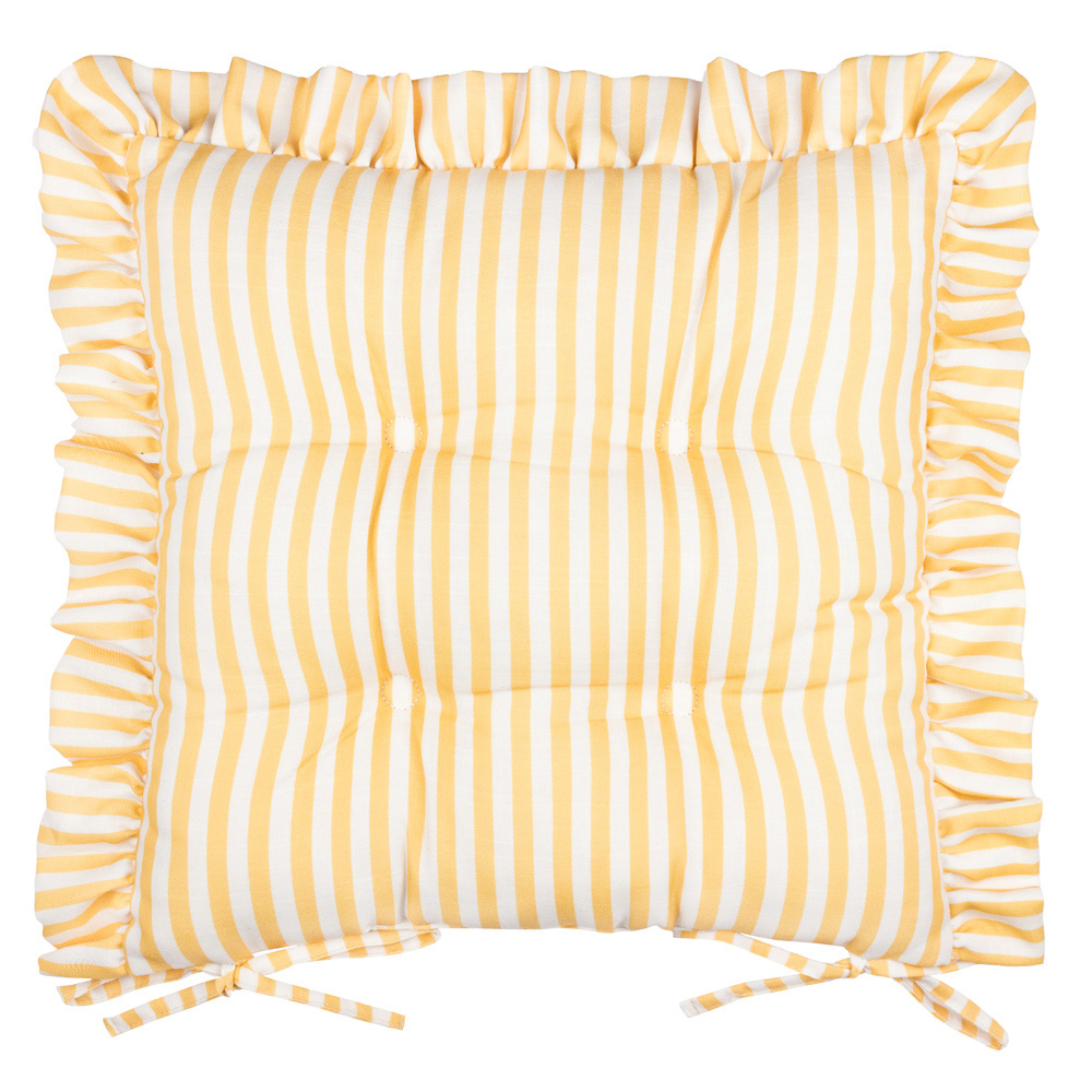 Wylder Millie Yellow Ruffle Seat Pad 40 x 40cm 2 Pack Image 3