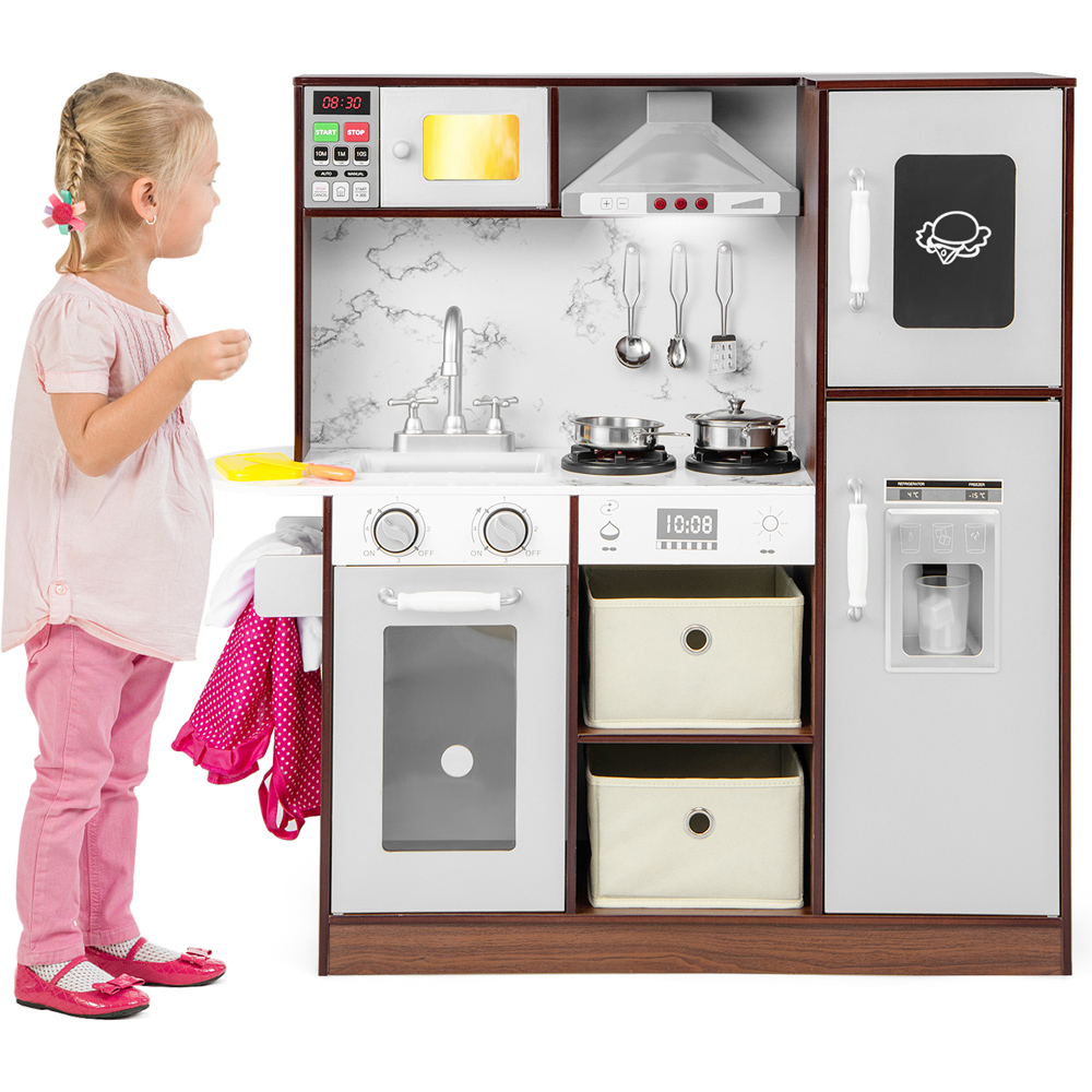 Costway Kids Coffee Kitchen Play Set with Lights Image 3