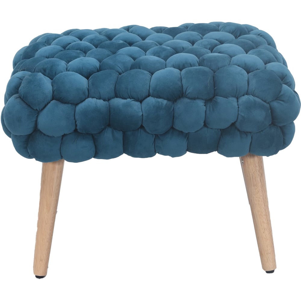 Artemis Home Cushla Teal Bubbly Velvet Small Footstool Image 3
