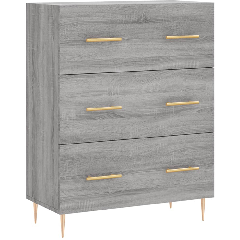vidaXL 3 Drawer 3 Shelf Grey Sonoma Highboard Image 7