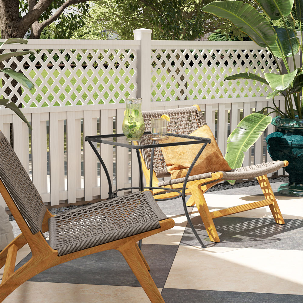 Outsunny Square Metal Bistro Table Black Image 5