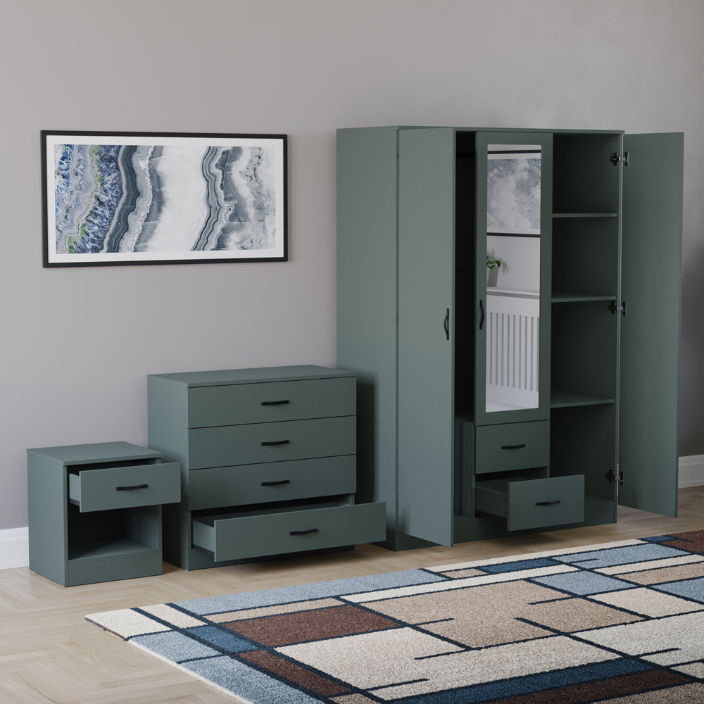 VIDA DESIGNS Riano Green 3 Piece Bedroom Furniture Set Image 4