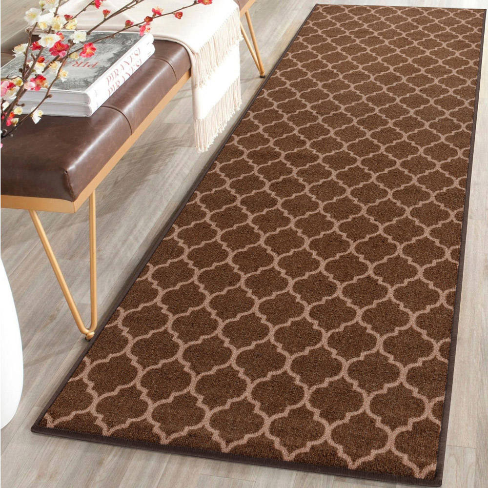 Smart Living Trellis Brown and Beige Gel Back Non-Slip Mat 67 x 120cm Image 2