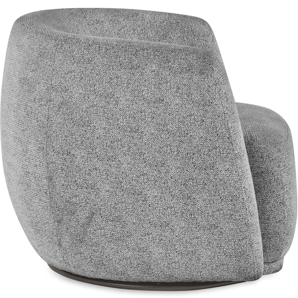 Julian Bowen Bowline Grey Chenille Barrel Design Upholstered Swivel Accent Chair Image 4