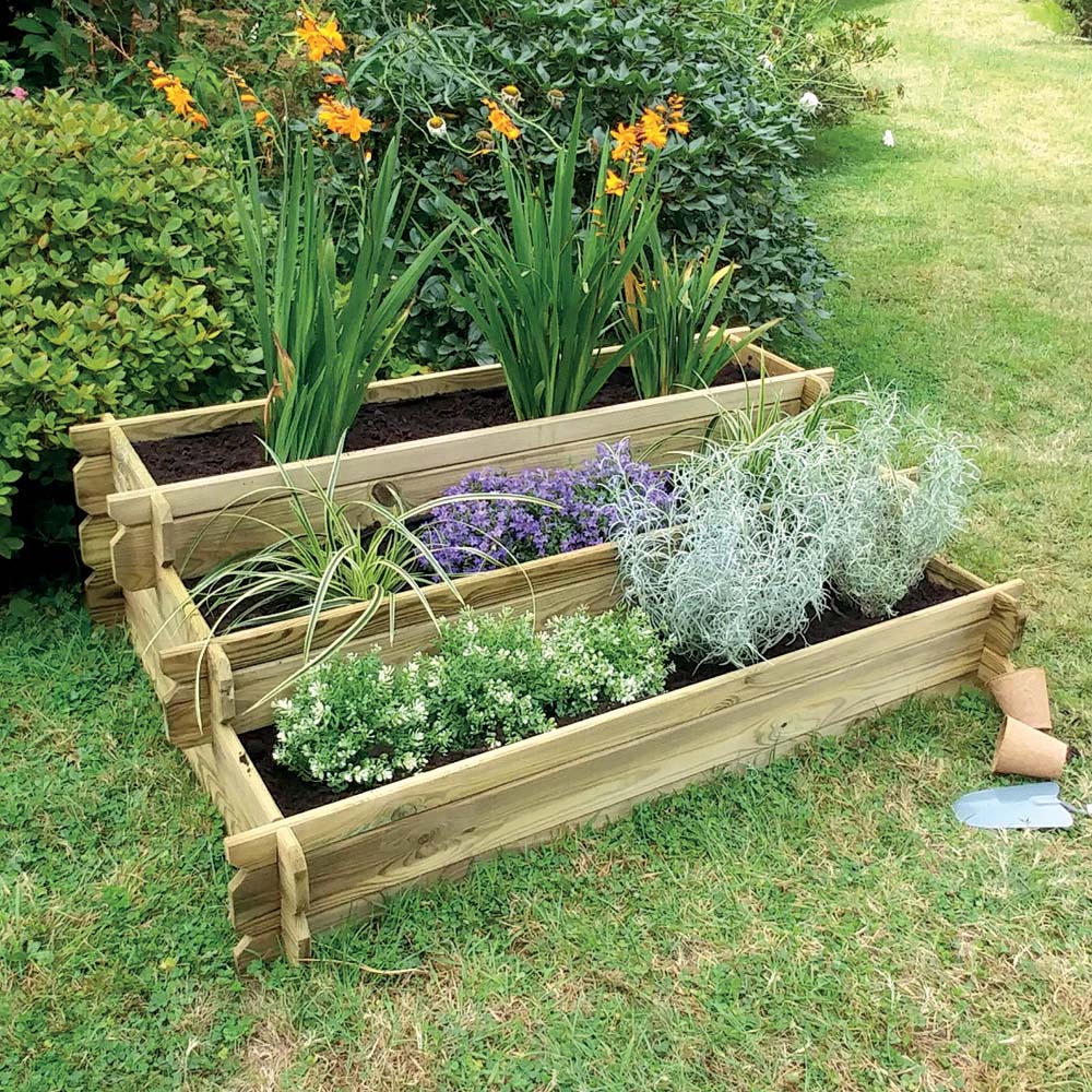 Cerland Angelic 3-Tier Wooden Raised Garden Bed Image 3