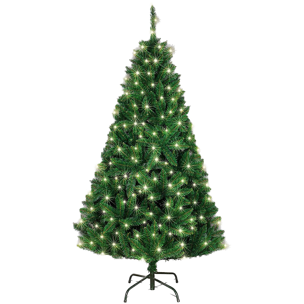 Shatchi Pre-Lit Deluxe Bushy Imperial Pine Artificial Christmas Tree 7ft Image 1