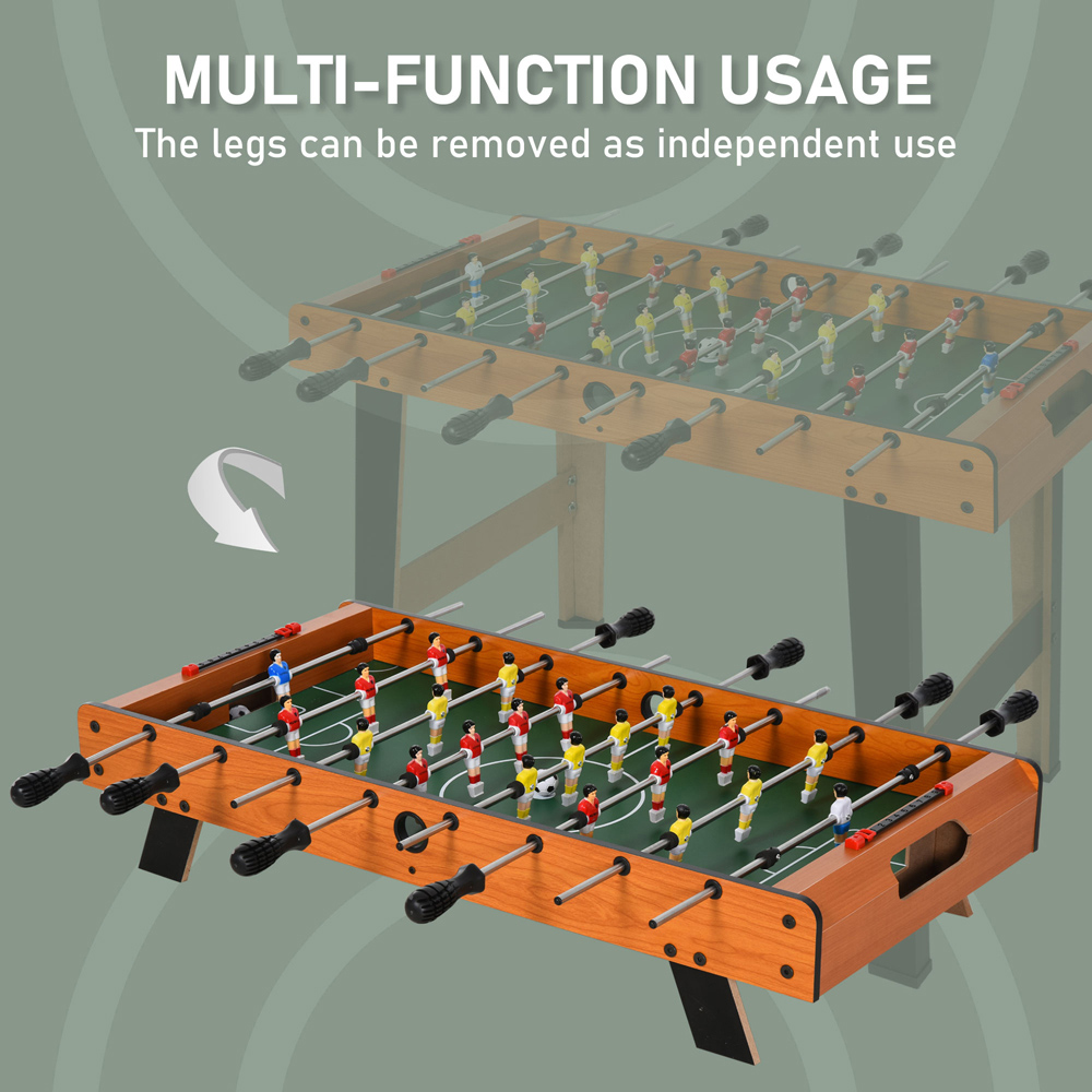 HOMCOM Arcades Game Room Wooden Soccer Football Table with 2 Foosballs Image 6