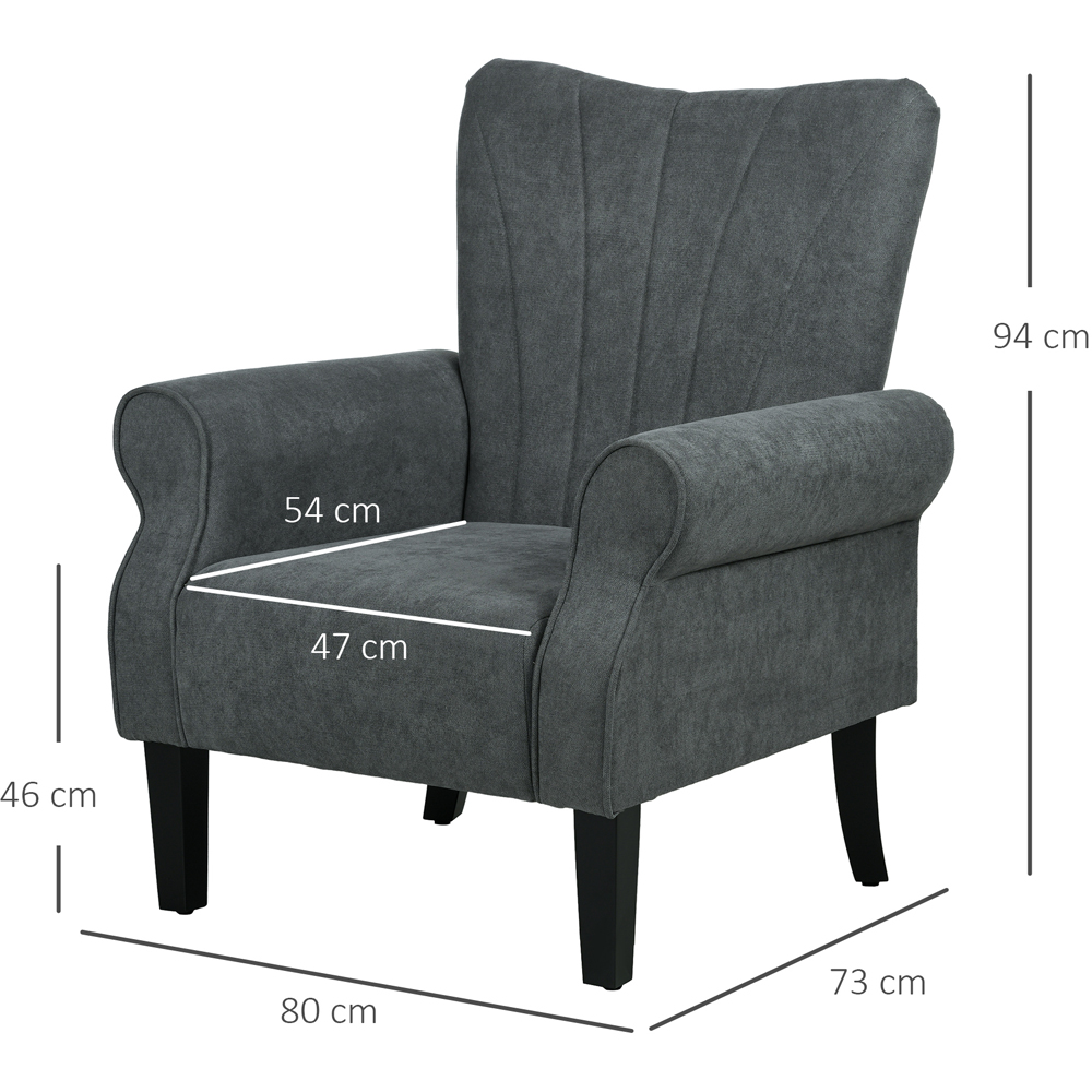 HOMCOM Modern Upholstered Accent Armchair with High Back Image 8