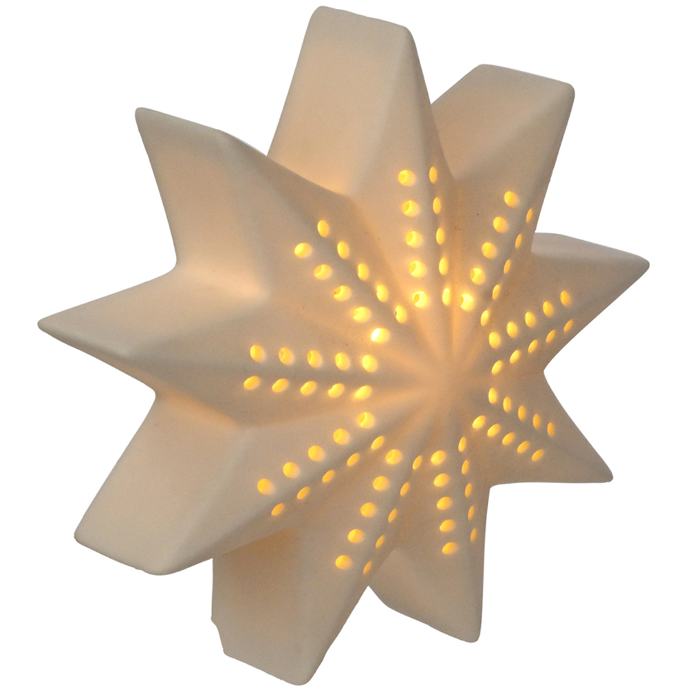 The Seasonal Gift Co. LED Star Ceramic Christmas Decoration 12cm Image 3