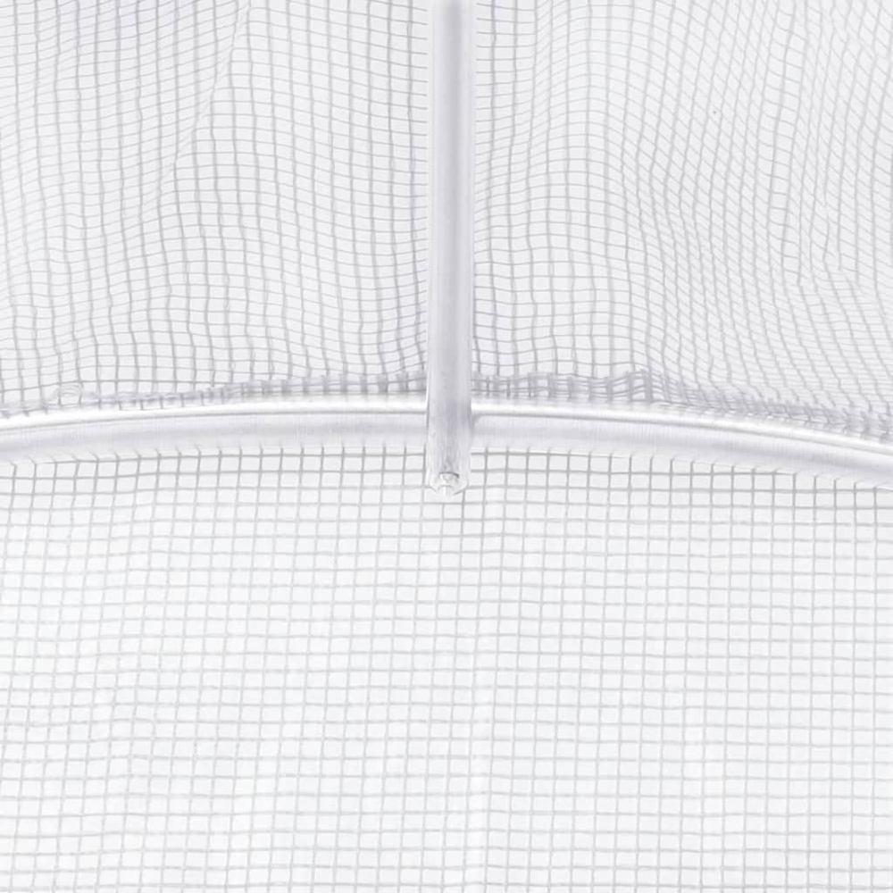 vidaXL White Polyethylene Galvanised Steel Frame 32.8 x 16.4ft Greenhouse Image 6