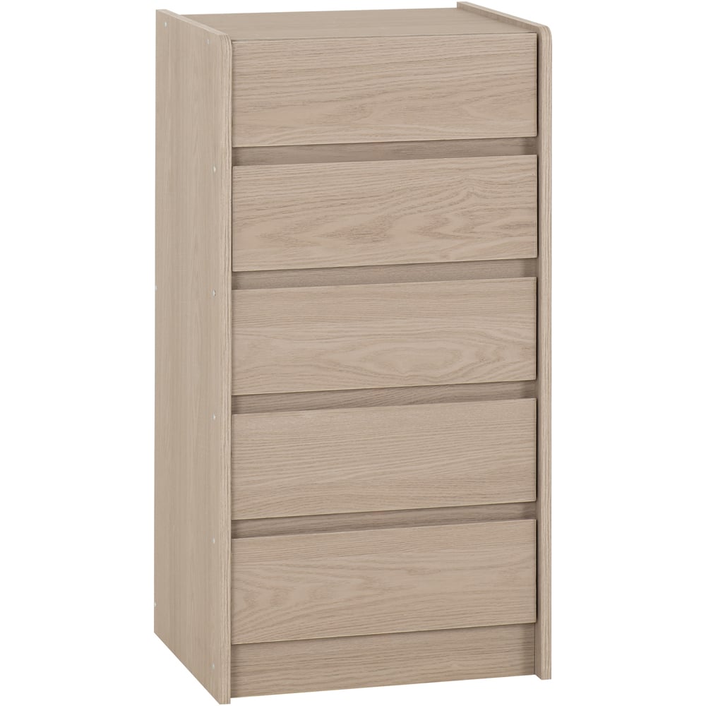 Seconique Paris 5 Drawer Smoked Ash Effect Chest of Drawers Image 2