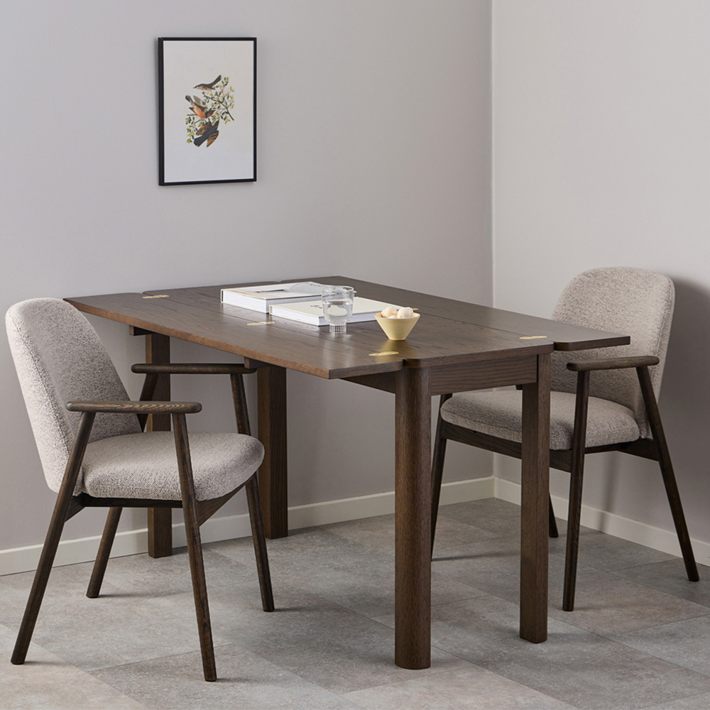 Florence Leo Set of 2 Beige Monza Fabric Dining Chair with Armrest Image 8