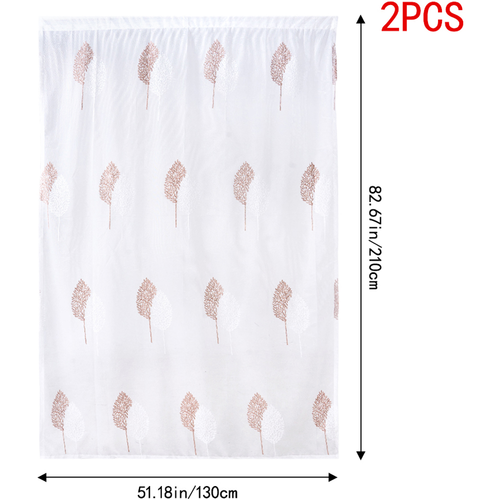 Living and Home Semi-Sheer Embroidered Leaf Curtains 130 x 210cm Image 8